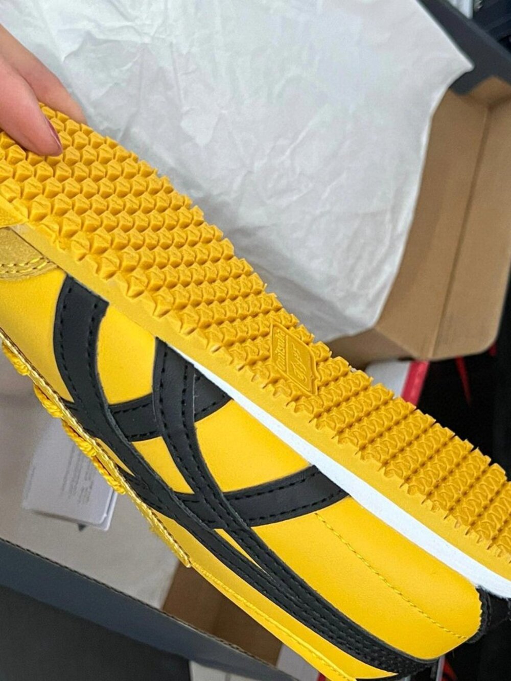 Onitsuka Tiger Mexico 66 Yellow Black Retro Sneakers Women’s - Picture 6 of 8